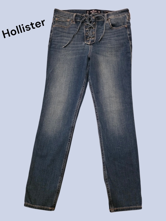 Hollister Denim - Hollister Lace-Up High Rise Crop Super Skinny Classic Stretch. Size 7 Regular